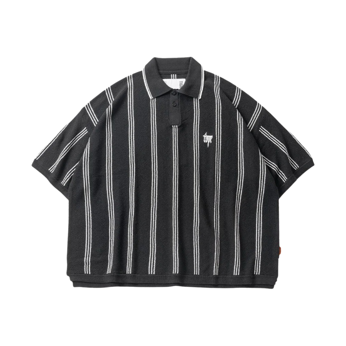 KM4BTSSTB09BK Tightbooth Stripe Knit Polo Black