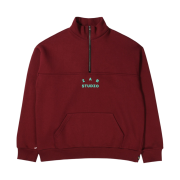 IAB Studio Cotton Half Zip-Up Pullover Maroon
