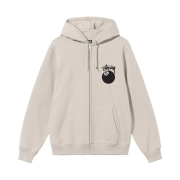 Stussy 8 Ball Zip Hoodie Smoke - 22SS