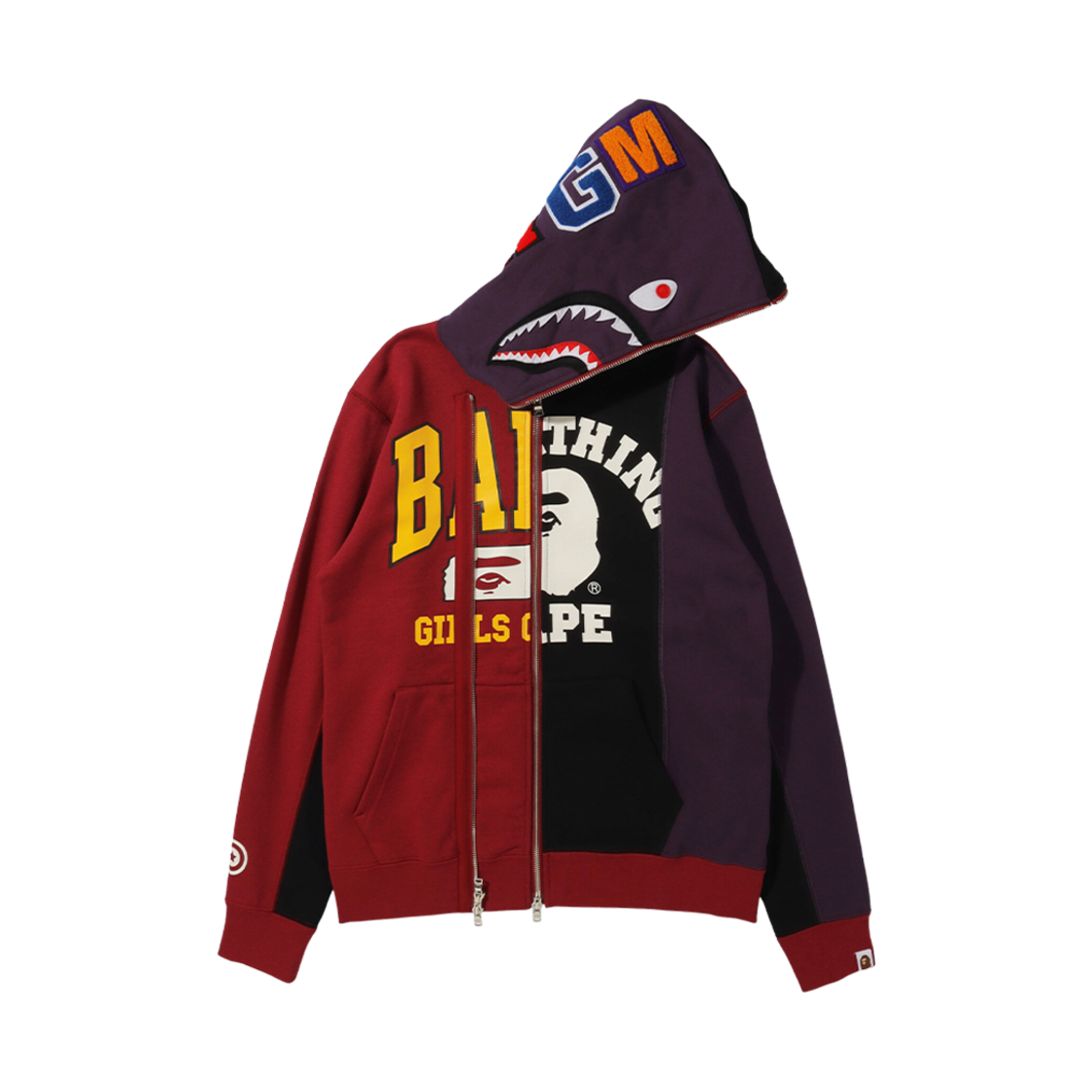 (W) 베이프 도킹 샤크 풀 집 후드 블랙