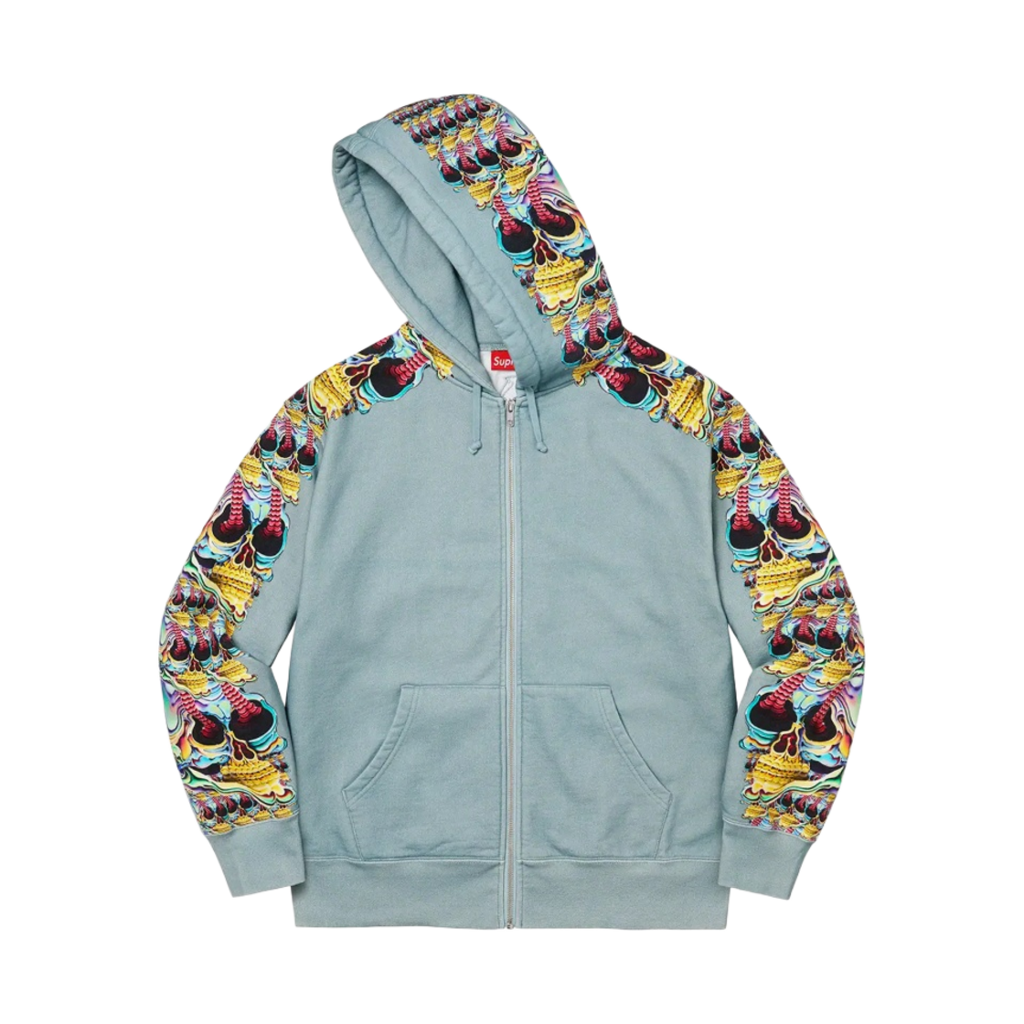 슈프림 스컬스 집업 후드 스웨트셔츠 라이트 슬레이트 - 22FW(Supreme Skulls Zip Up Hooded Sweatshirt Light Slate - 22FW) - 1