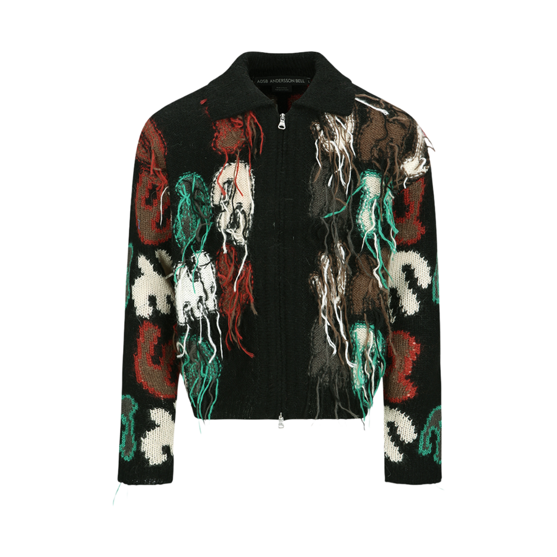 ADSB 앤더슨벨 레인보우 인타르시아 집업 가디건 블랙