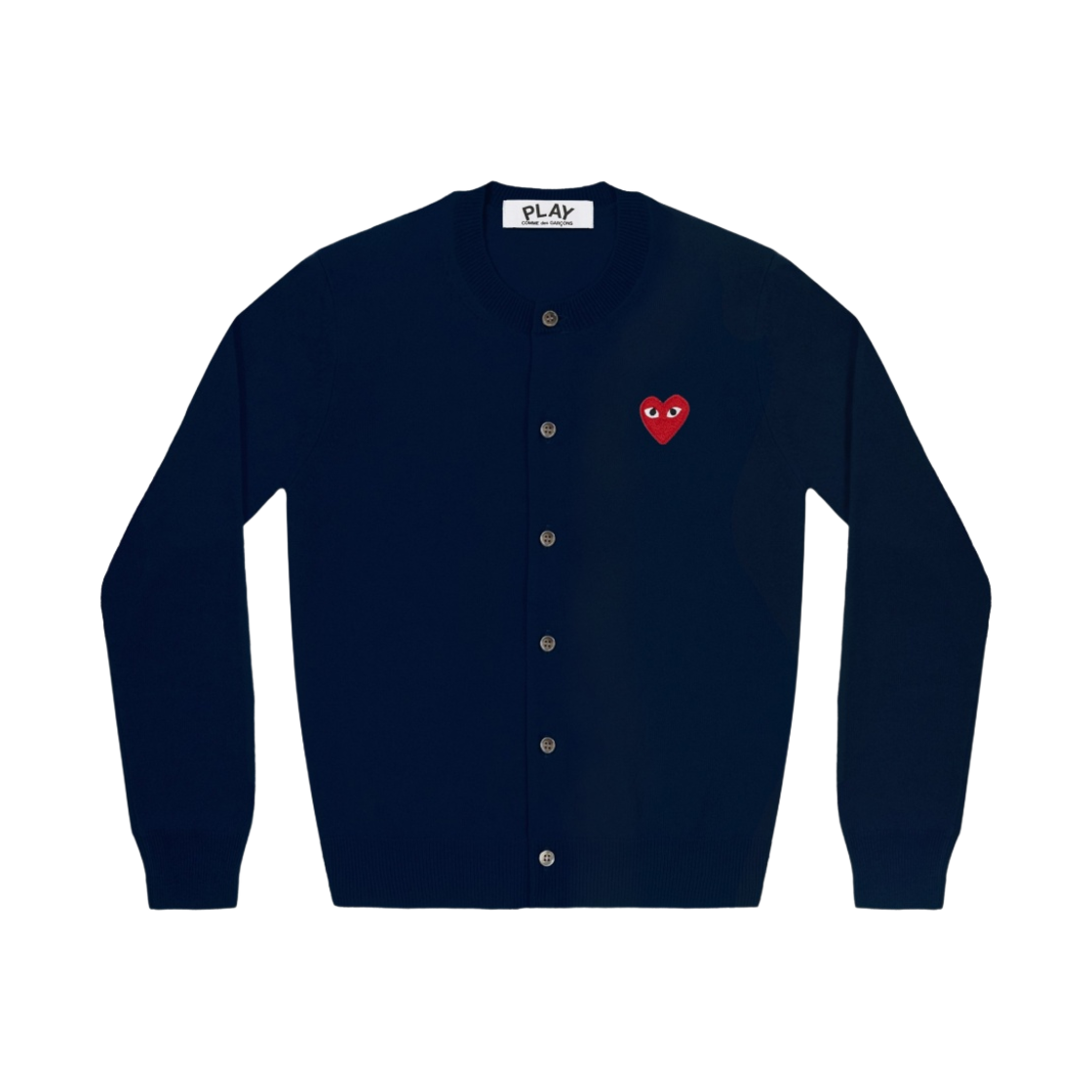 AX-N007-051-2 Play Comme des Garcons Red Heart Knit Cardigan Navy