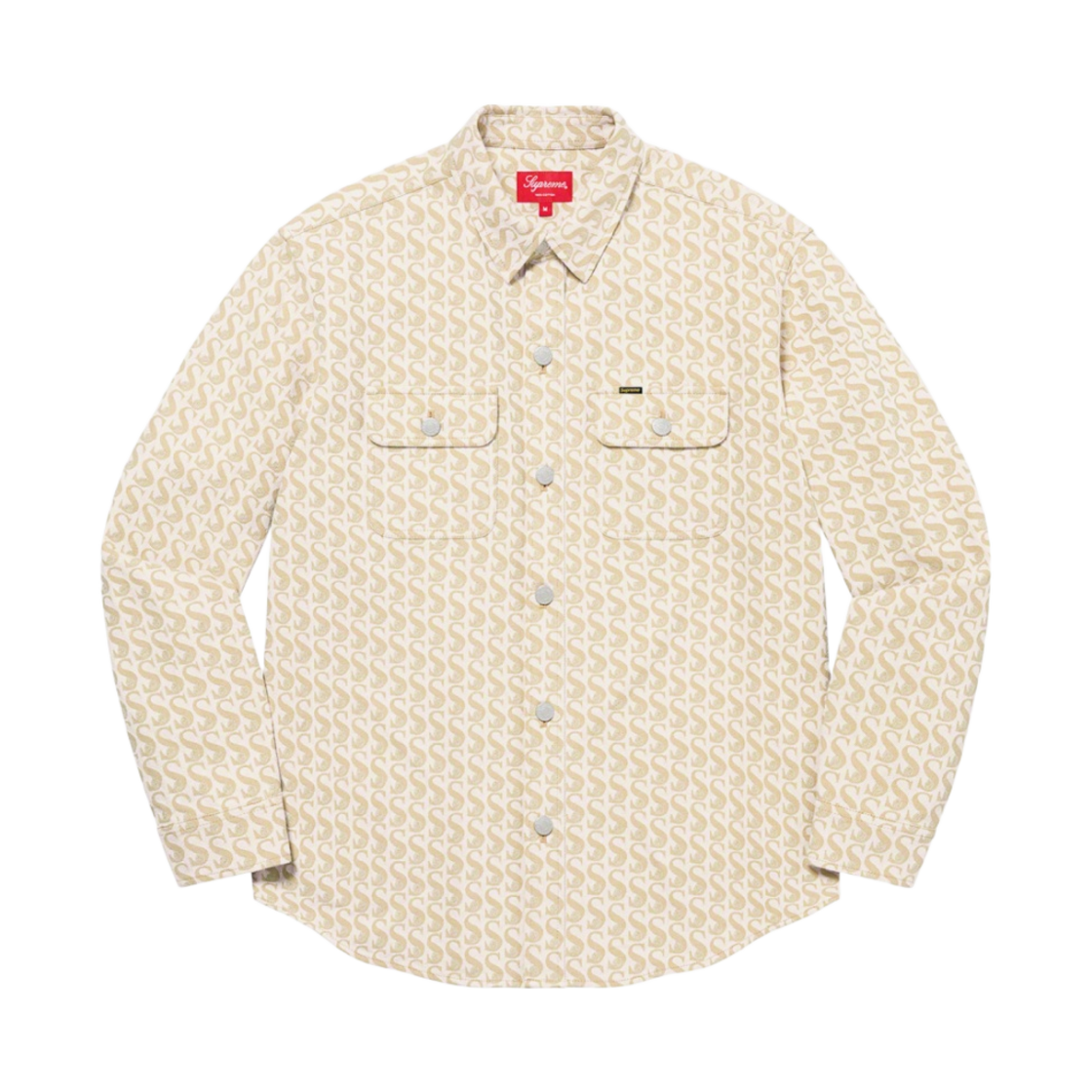 슈프림 모노그램 데님 셔츠 탄 - 21FW