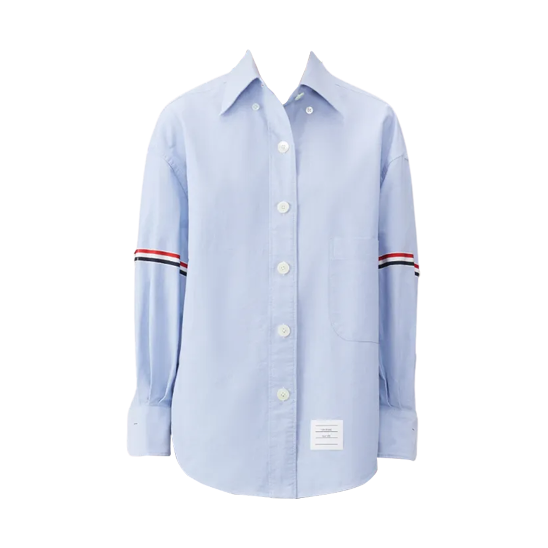 (W) 톰브라운 RWB 스트라이프 디테일 셔츠 라이트 블루((W) Thom Browne RWB Stripe Detail Shirt Light Blue) - 1