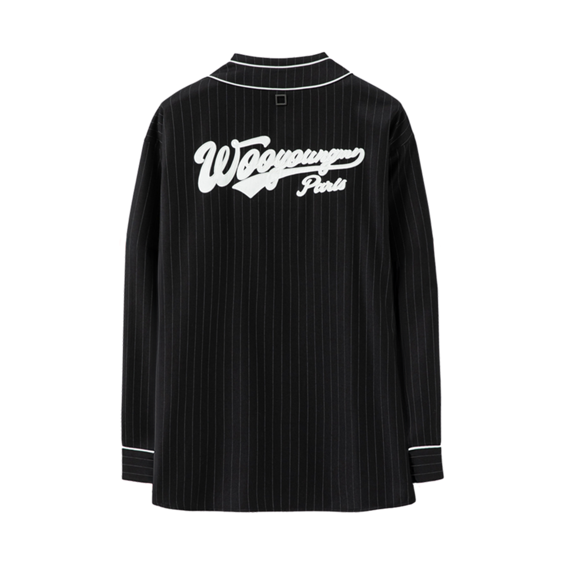 우영미 울 스트라이프 베이스볼 셔츠 블랙 - 25SS(Wooyoungmi Wool Stripe Baseball Shirt Black - 25SS) - 2
