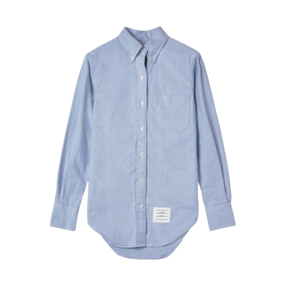 FLL005E-06177-480 (W) Thom Browne Oxford RWB Grosgrain Placket Classic Long Sleeve Button Down Point Collar Shirt Light Blue