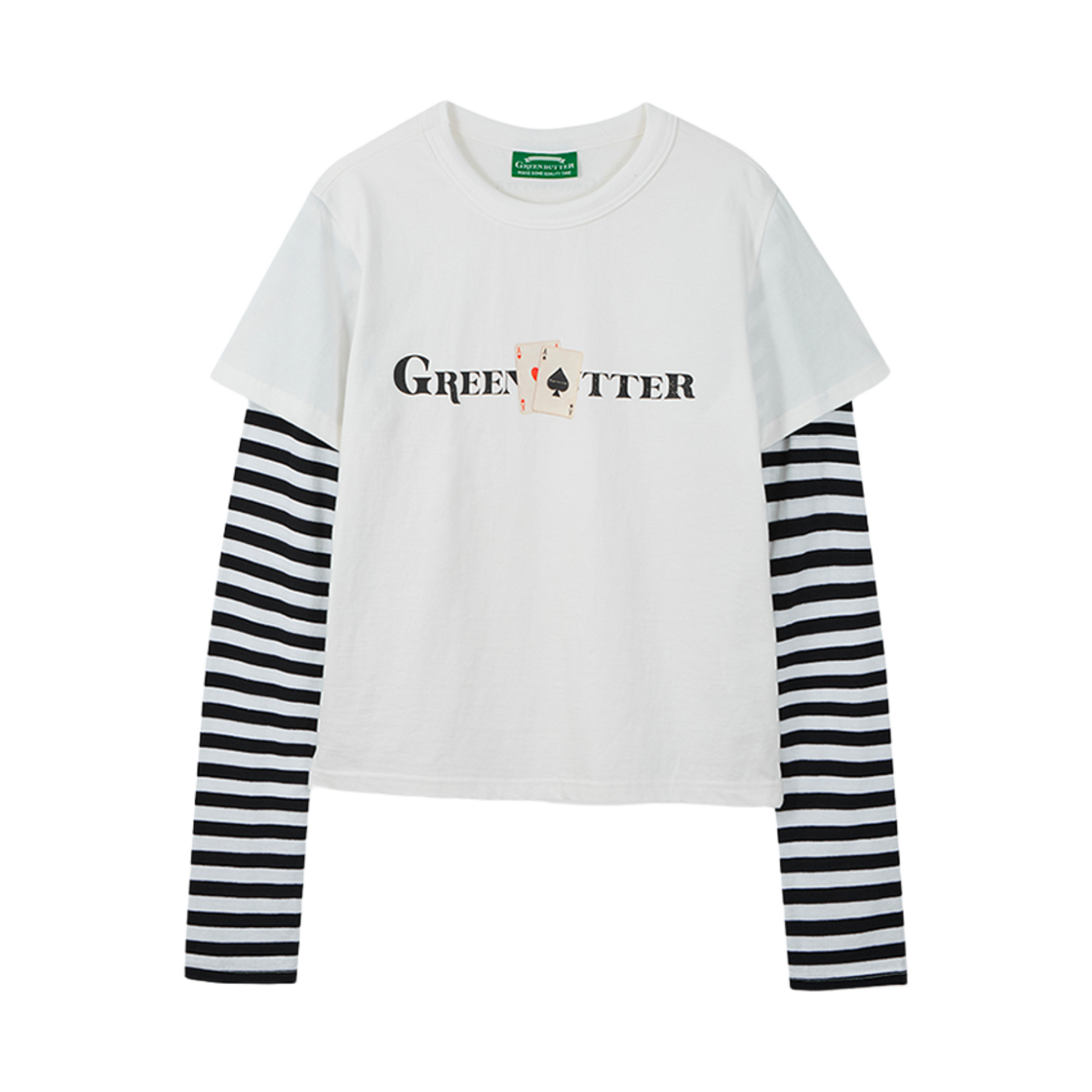 그린버터 레이어드 플레잉 카드 티 아이보리