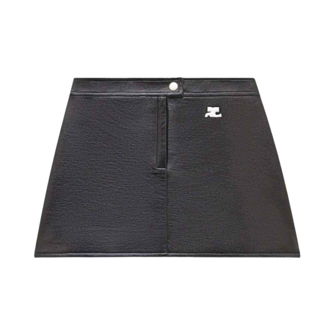 (W) 꾸레쥬 리에디션 비닐 미니 스커트 블랙((W) Courreges Reedition Vinyl Mini Skirt Black)