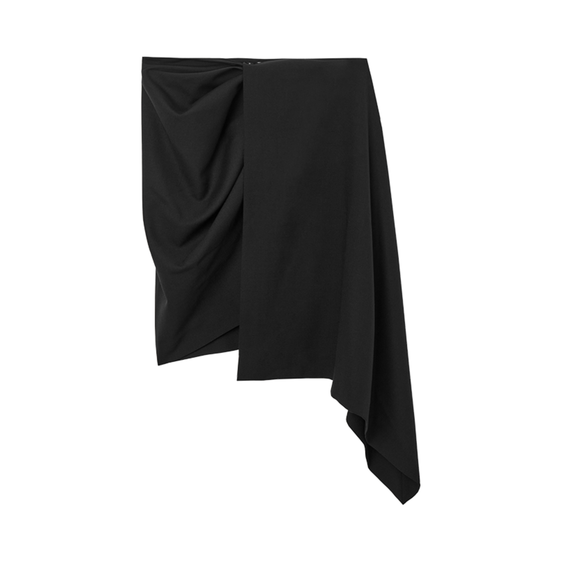 1190665001 (W) COS Asymmetric Draped Mini Skirt Black