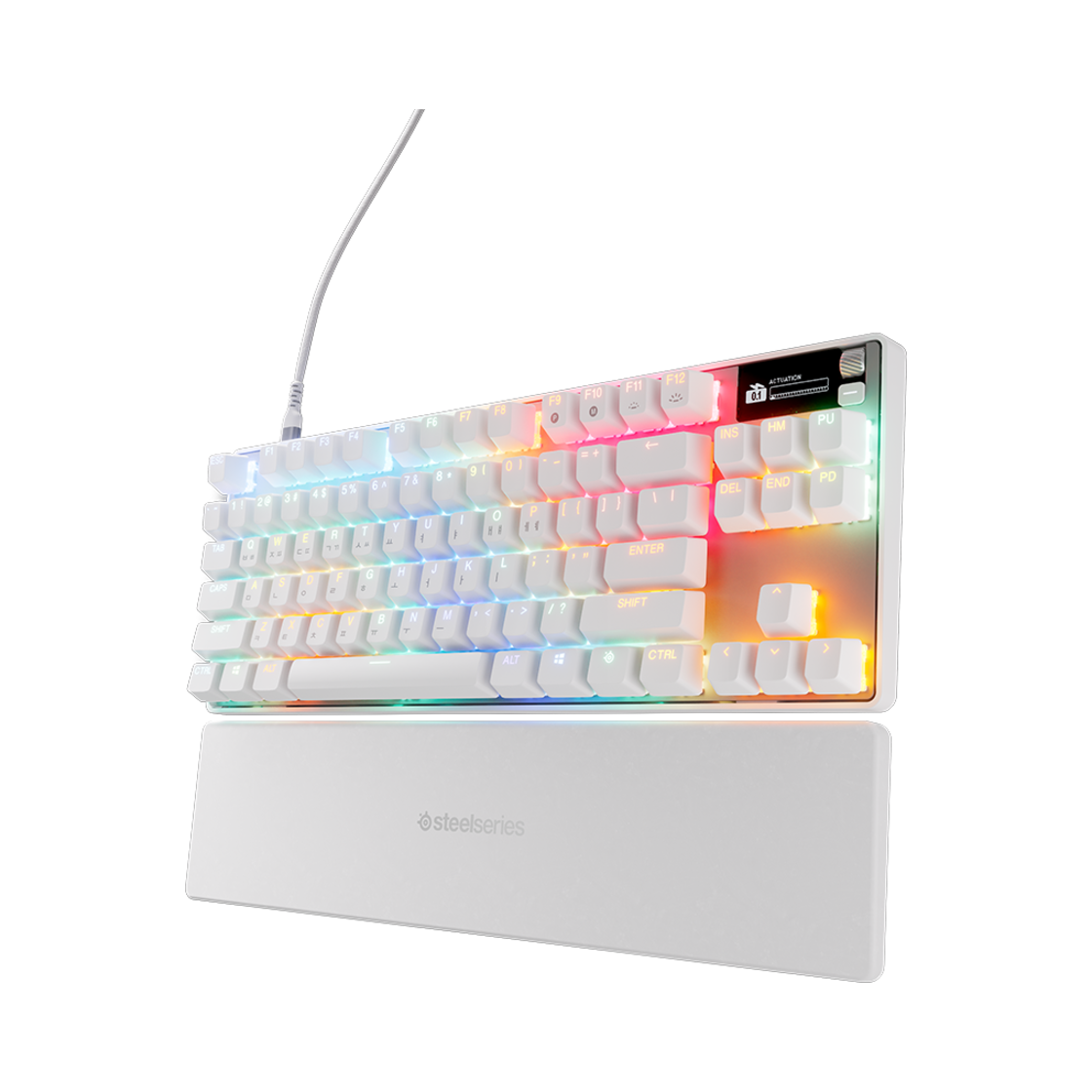 스틸시리즈 Apex Pro TKL Gen 3 White KR 자석축 기계식 게이밍 키보드(Steelseries Apex Pro TKL Gen 3 White KR Magnetic Switch Gaming Keyboard)