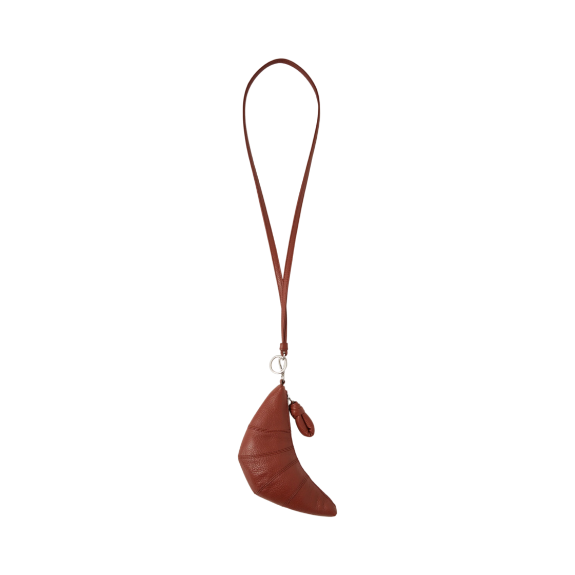 AC1015-LL0018-456 Lemaire Croissant Coin Purse Necklace Brick Brown