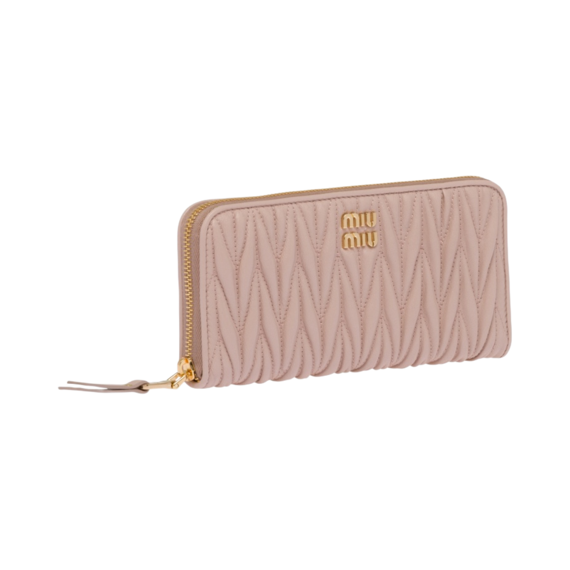 미우 미우 마테라쎄 나파 가죽 라지 지퍼 지갑 워터 릴리(Miu Miu Matelasse Nappa Leather Large Zipper Wallet Water Lily) - 2
