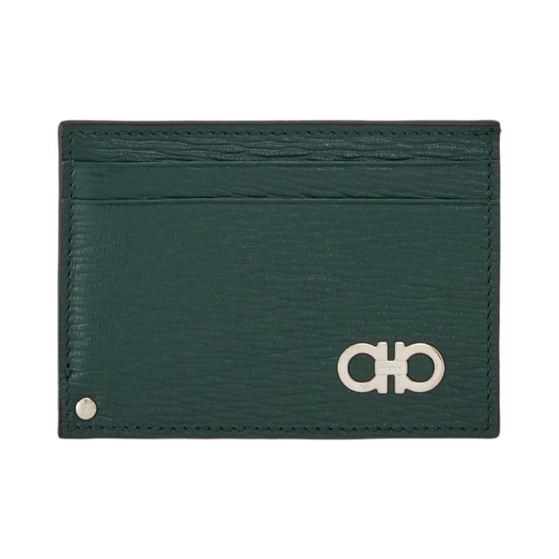 페라가모 간치니 풀-아웃 ID 윈도우 카드 홀더 아그리폴리오 블루 블랙(Ferragamo Gancini Card Holder with Pull-Out ID Window Agrifoglio Blue Black) - 1
