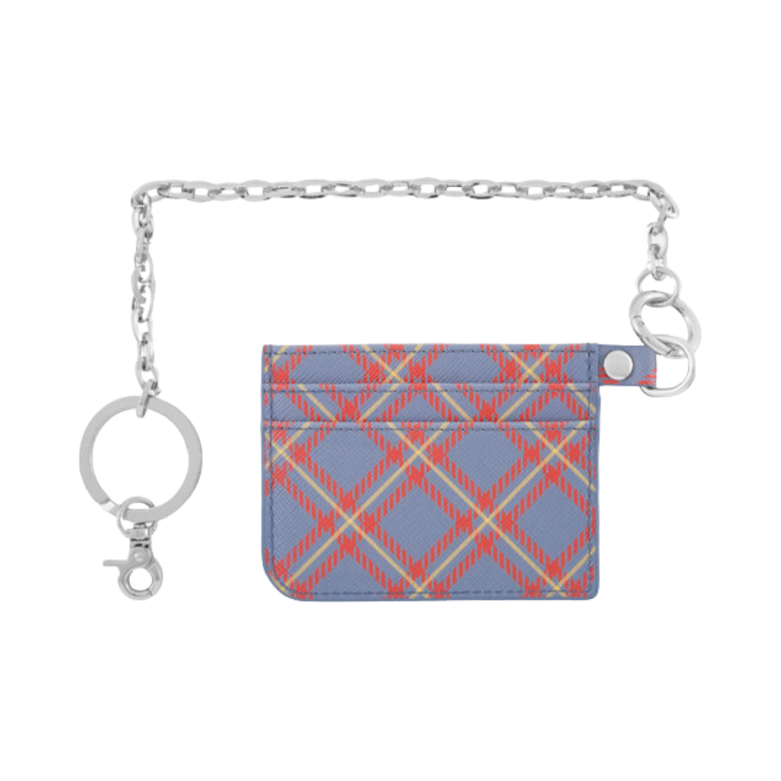 비비안 웨스트우드 플랫 체인 카드 홀더 블루 오렌지 타탄(Vivienne Westwood Flat Chain Card Holder Blue Orange Tartan) - 2