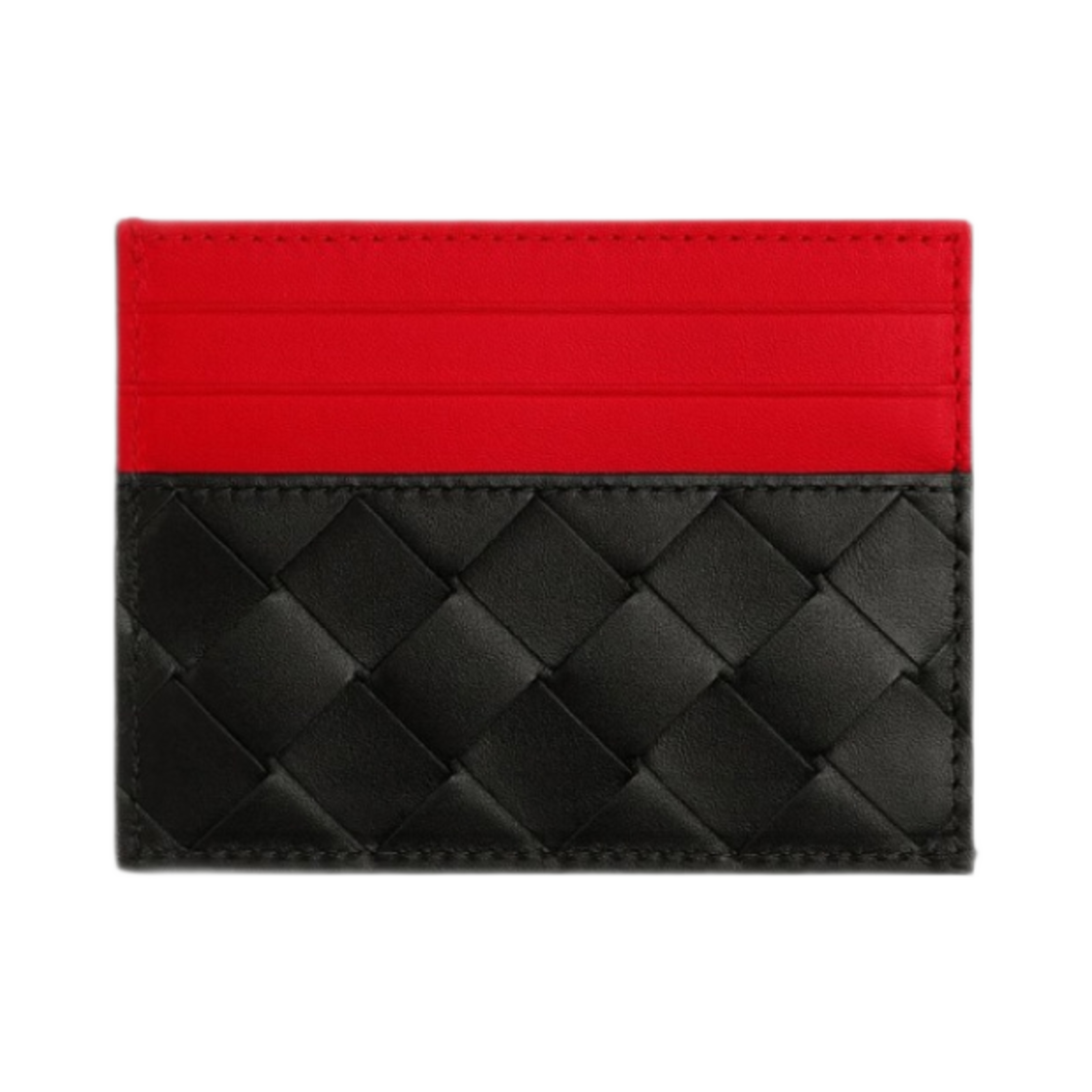 635057VCPQ51126 Bottega Veneta Intrecciato Credit Card Case Black Redstone