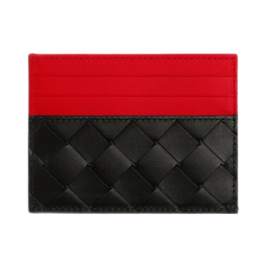 Bottega Veneta Intrecciato Credit Card Case Black Redstone