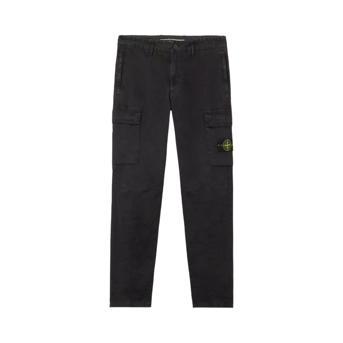 K1S1531003-04S0004-V0129 Stone Island 3100304 Stretch Organic Broken Twill Cotton Old Effect Regular Tapered-Fit Cargo Pants with Zipper Pockets Black - 25SS