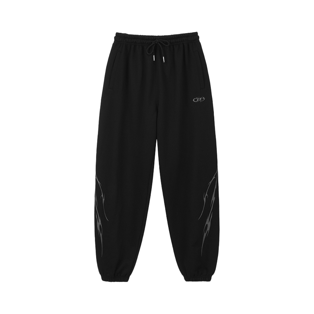 본투윈 트라이벌 세미와이드 조거팬츠 블랙