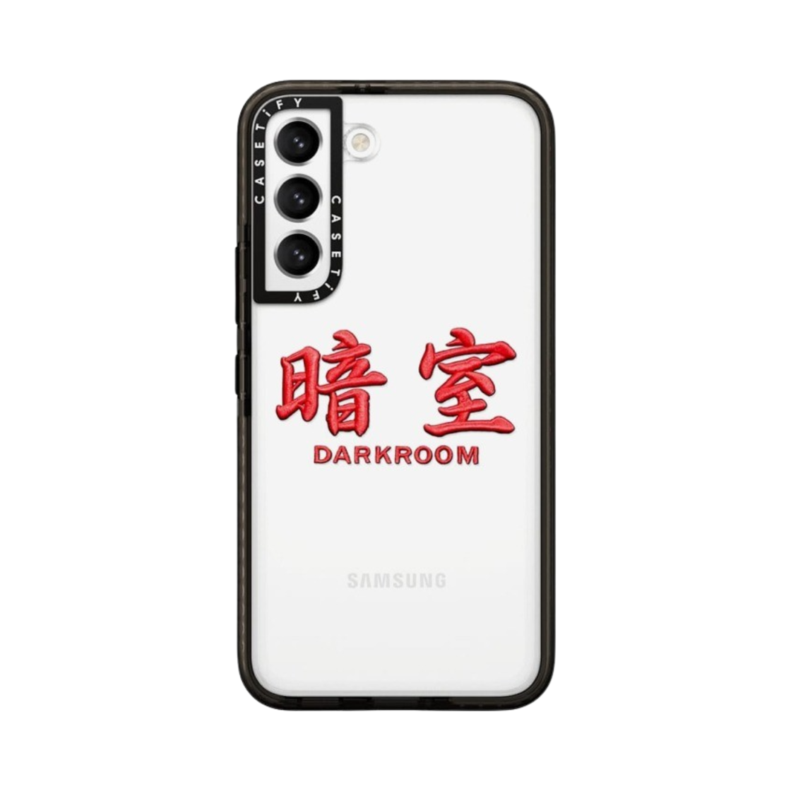 케이스티파이 x 다크룸 스튜디오 레드 스티치 로고 임팩트 갤럭시 케이스 클리어 블랙(Casetify x Darkr8m Studio Red Stitch Logo Impact Galaxy Case Clear Black) - 5