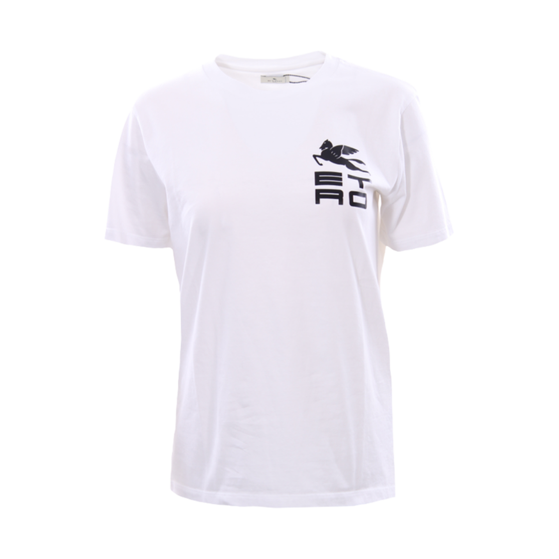(W) 에트로 로고 코튼 티셔츠 화이트((W) Etro Logo Cotton T-Shirt White)