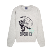 Maison Kitsune Swing Fox Pullover Sweater Grey Melange