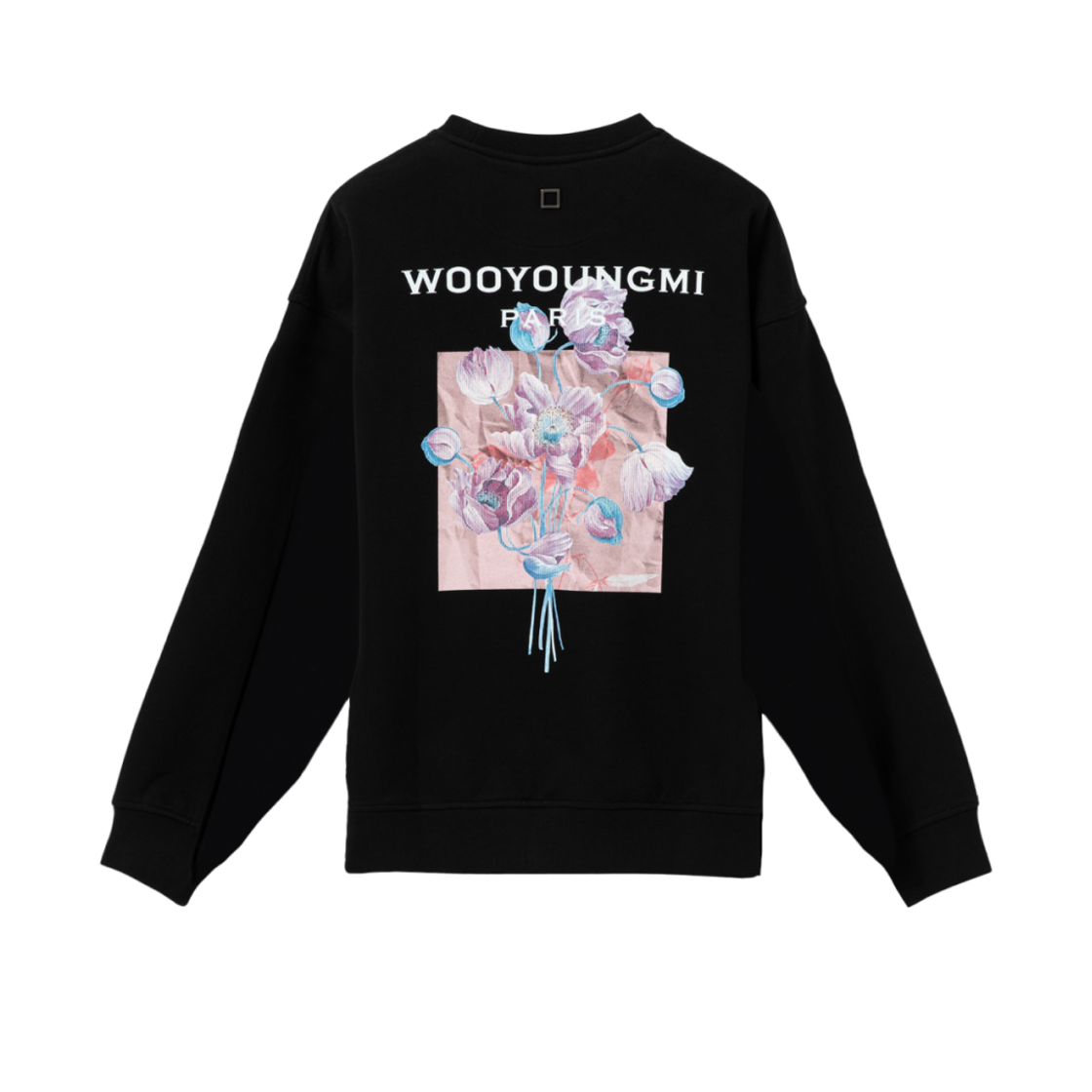 우영미 3D 플라워 백로고 스웨트셔츠 블랙 - 24FW | Wooyoungmi