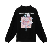 Wooyoungmi 3D Flower Back Logo Sweatshirt Black - 24FW