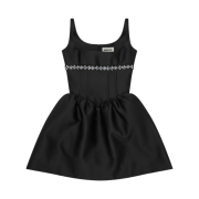 (W) Shushu/Tong Low Cut Puffy Dress Black