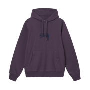 Stussy Stock Logo Embroidered Hood Deep Purple - 21FW