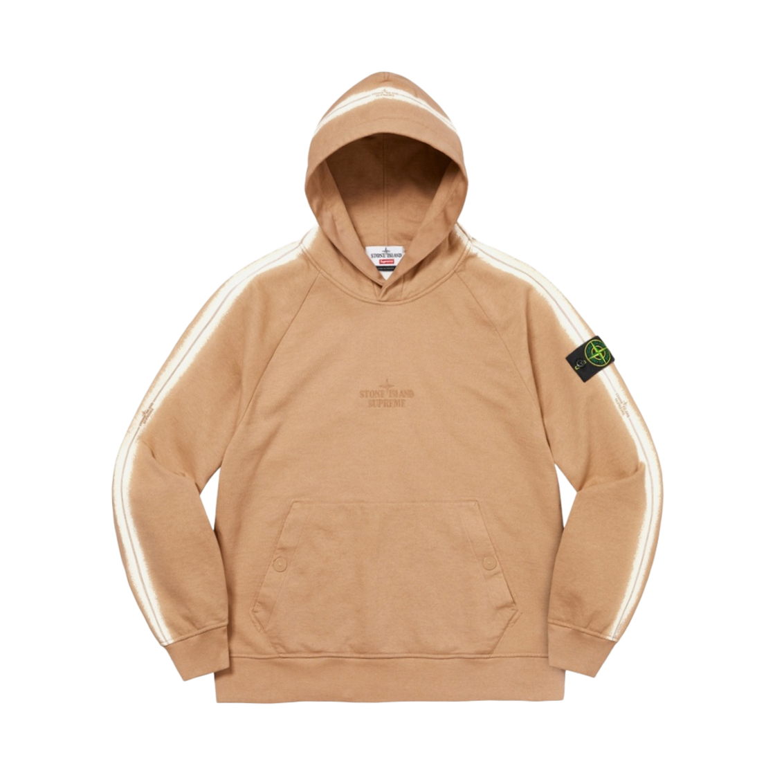 슈프림 x 스톤 아일랜드 스트라이프 후드 스웨트셔츠 탄 - 22SS(Supreme x Stone Island Stripe Hooded Sweatshirt Tan - 22SS)