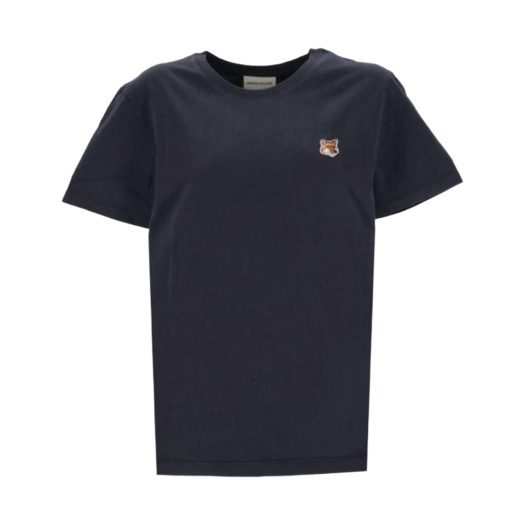 (W) Maison Kitsune Fox Head Patch Regular T-Shirt Ink Blue