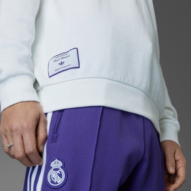 Adidas Originals Real Madrid Terrace Icons Half Zip Top White - KR Sizing 착용 스타일 - 3
