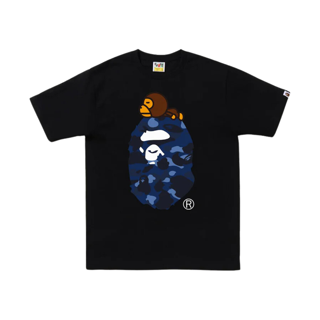 0ZXTEMX10006N BAPE Color Camo Milo on Big Ape T-Shirt Black Navy