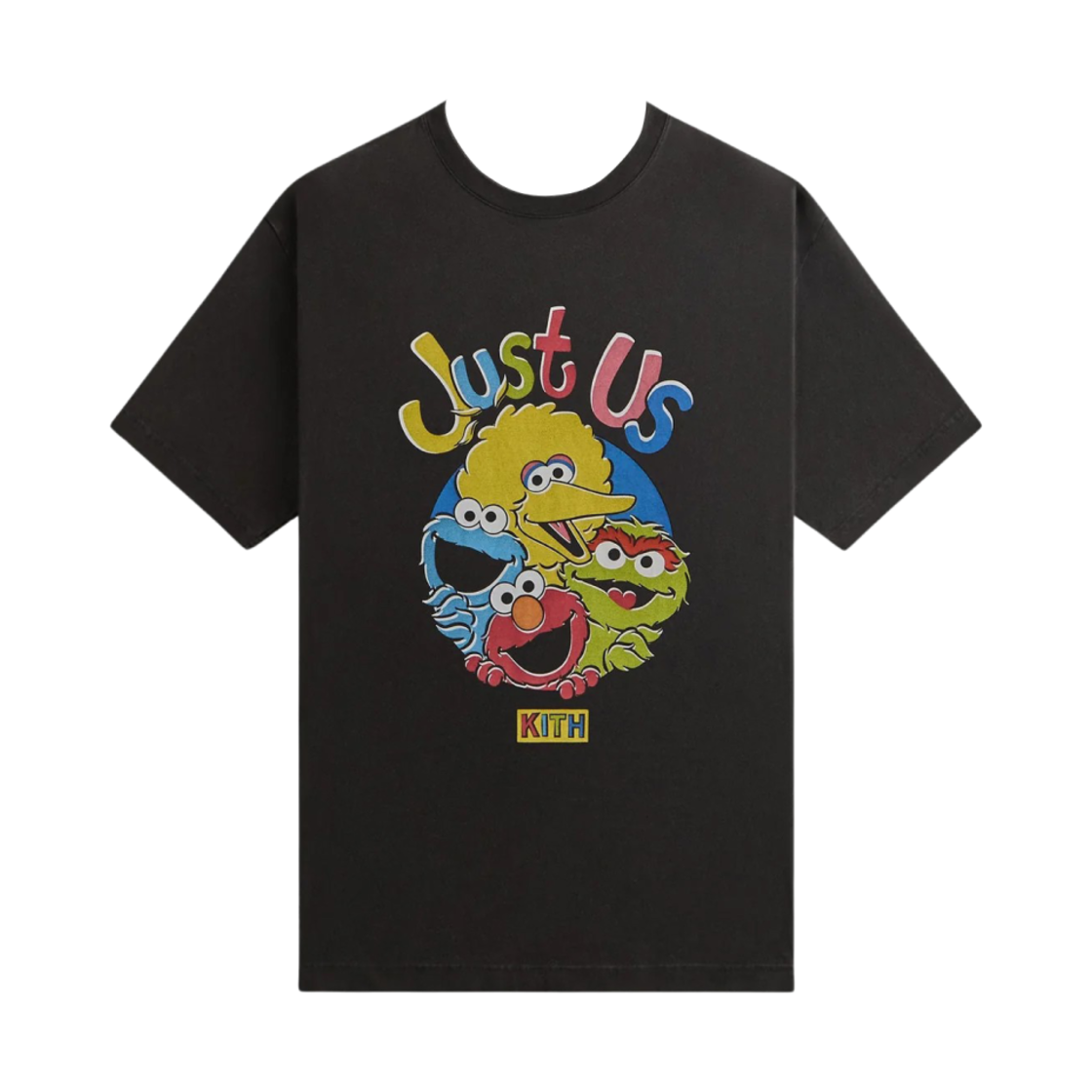 키스 x 세서미 스트리트 저스트 어스 빈티지 티셔츠 블랙