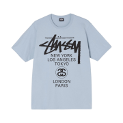 Stussy World Tour T-Shirt Steel 2021