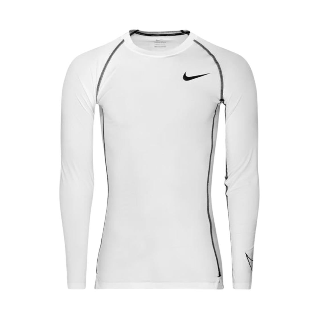 나이키 프로 드라이핏 타이트핏 롱슬리브 탑 화이트 - 아시아(Nike Pro Dri-Fit Tight-Fit Long Sleeve Top White - Asia)