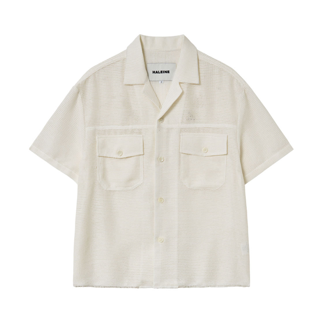 알렌느 오픈 칼라 크로셰 셔츠 아이보리