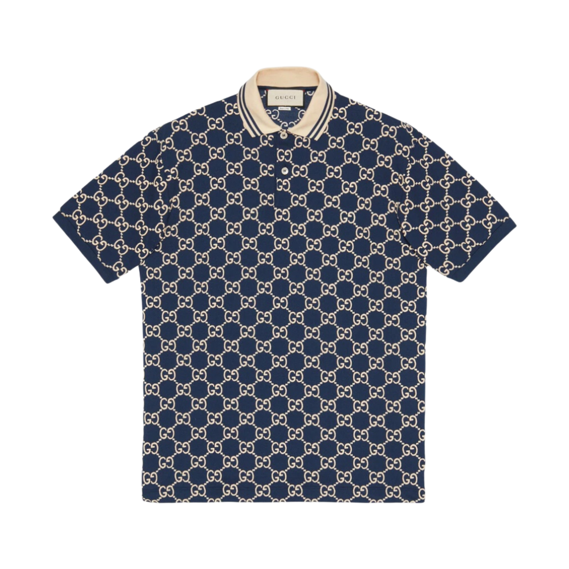 구찌 GG 스트레치 코튼 폴로 다크 블루(Gucci GG Stretch Cotton Polo Dark Blue) - 1