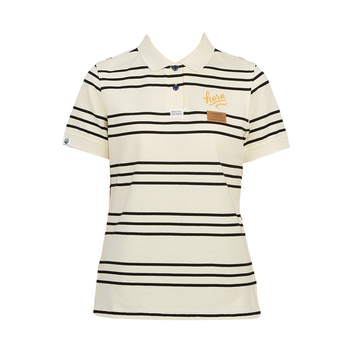 HCW-2A-AP07 (W) Horn Garment Golf Wear Polo T-Shirt Ivory