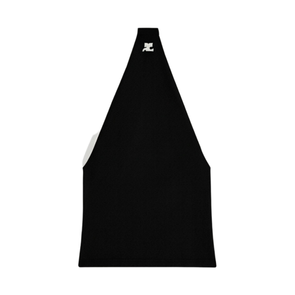 (W) 꾸레쥬 초커 콘트라스트 탑 블랙 헤리티지 화이트((W) Courreges Choker Contrast Top Black Heritage White) - 1