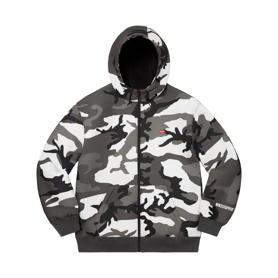 슈프림 윈드스토퍼 집업 후드 스웨트셔츠 스노우 카모 - 20FW