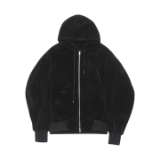 Haleine Velour Zipup Hoodie Black