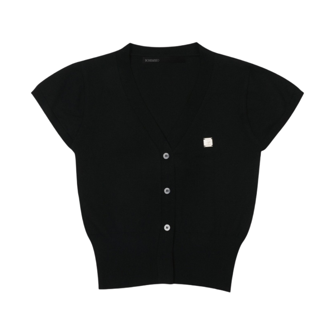 BOHEMIAN SEOUL HOOD BUTTON WARMER T トップス 보헤미안 서울(BOHEMSEO) HOOD BUTTON WARMER T, BLACK - 사이즈