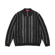 Supreme Speckle Stripe Zip Up Cardigan Black - 24FW