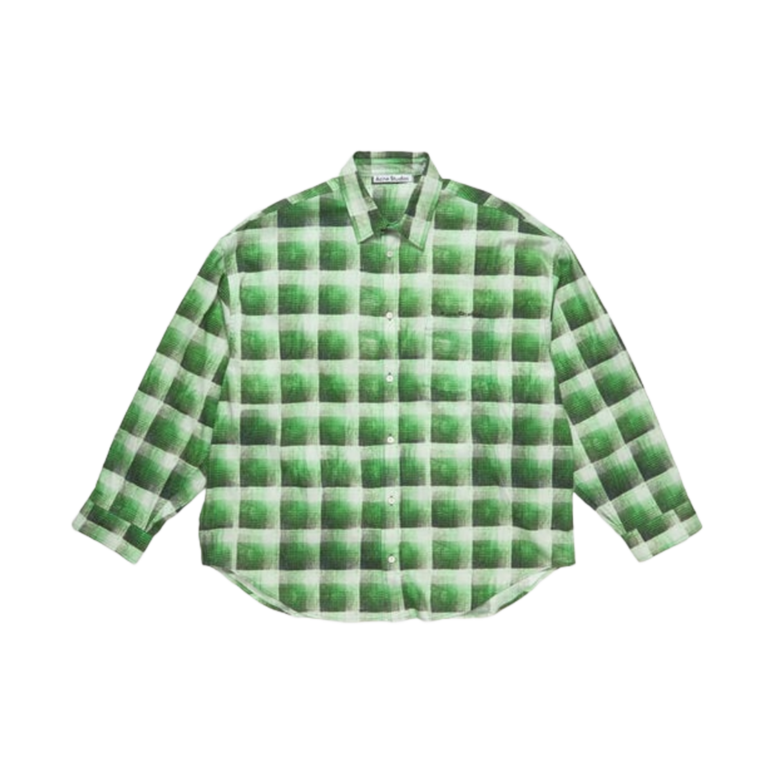 BB0615-AB8 Acne Studios Check Button Up Shirt Green