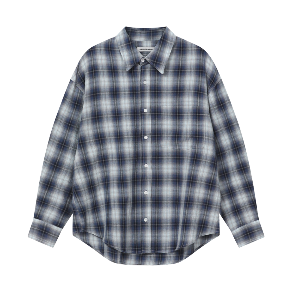 퍼머넌트 아카이브 옴브레 체크 셔츠 네이비(Permanent Archive Ombre Checkered Shirt Navy)