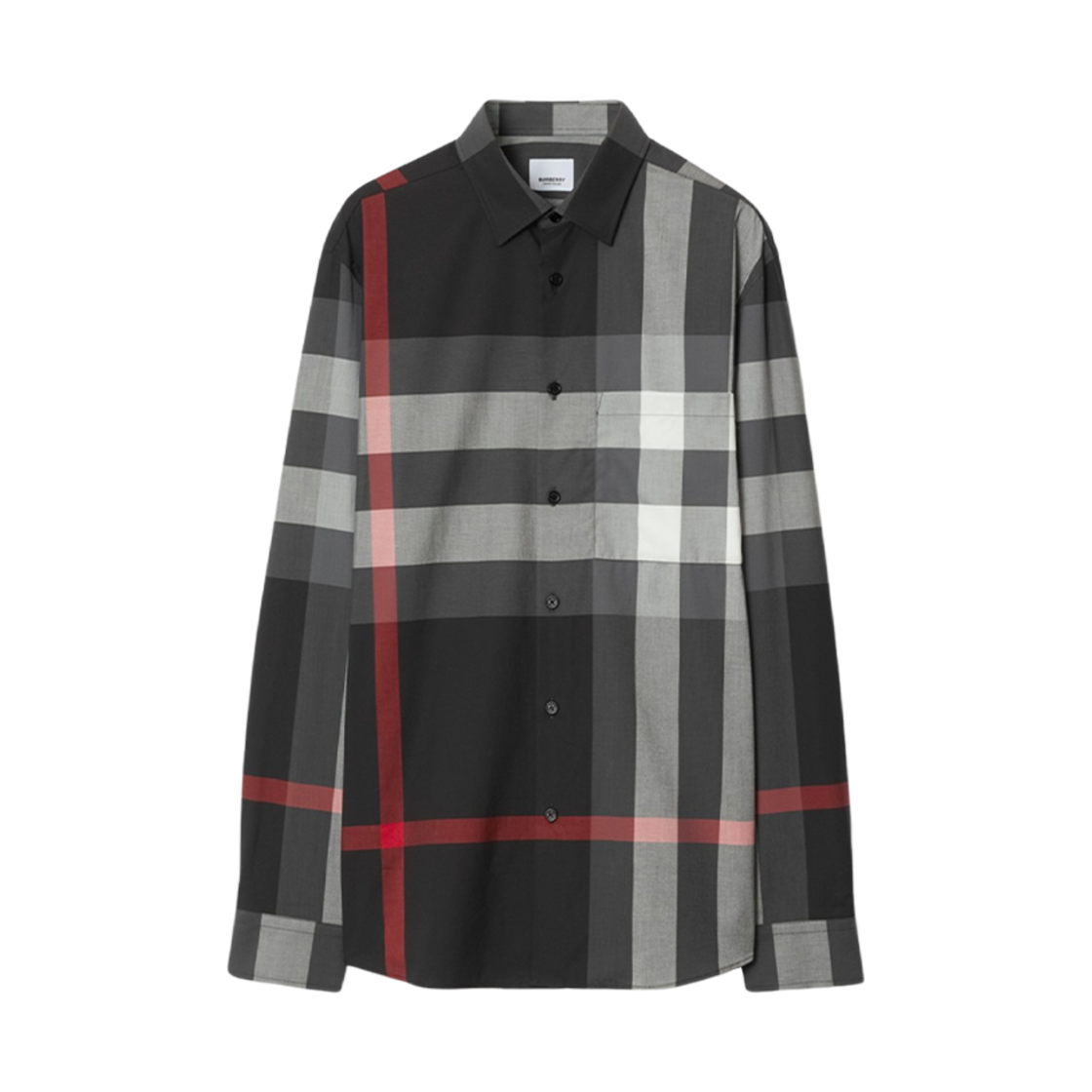 8075784 Burberry Check Cotton Shirt Charcoal