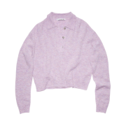 Acne Studios Kessa Alpaca Polo Knit Sweater Violet Pink