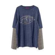 MELLOW Lotta Soul Graphic Layered Tshirts Dark Blue